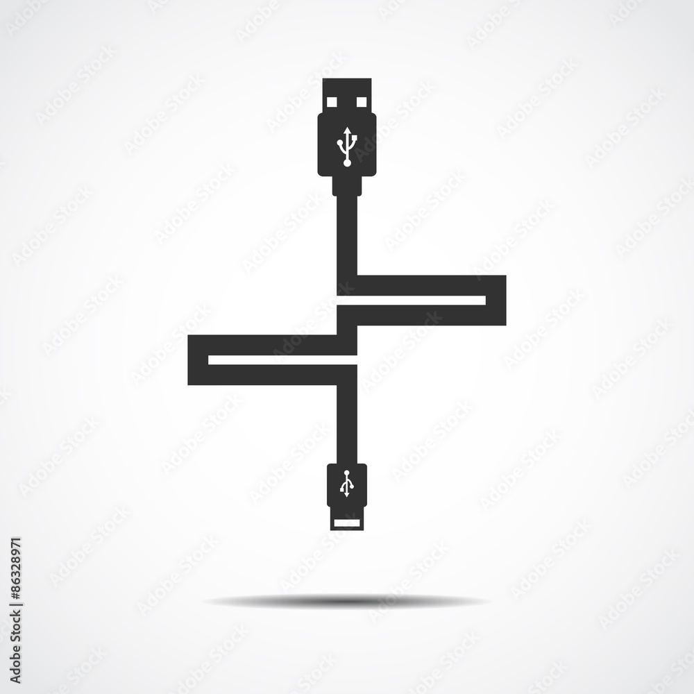 Plug Wire Cable USB Computer vector illustration Plug Wire Cable USB Computer vector illustration