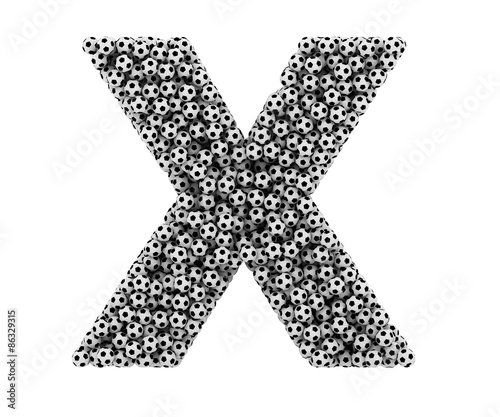 The letter X from soccer balls.