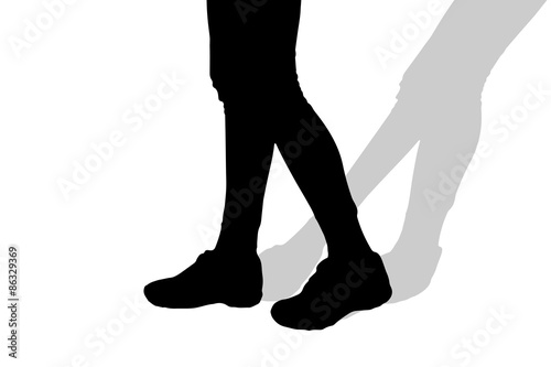 Vector silhouette of female feet.
