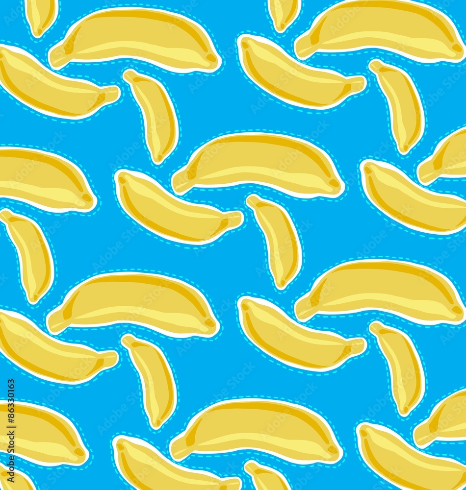 Banana pattern on a blue background Banana pattern on a blue background