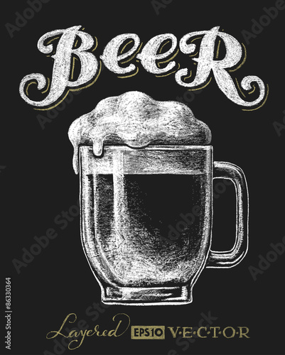 Glass mug with beer