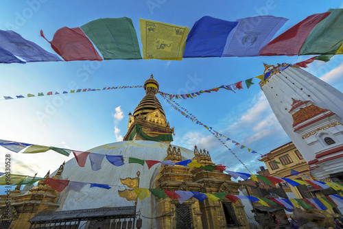 Swayambhunath Stupa taken in the capital of Nepal, Kathmandu photo