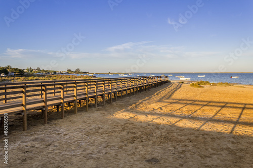 Algarve Cavacos beach seascape at Ria Formosa wetlands