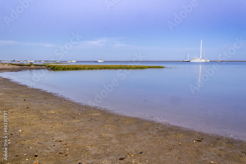 Algarve Cavacos beach seascape at Ria Formosa wetlands