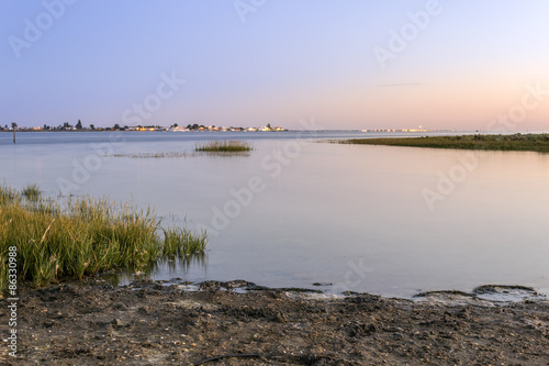 Algarve Cavacos beach seascape at Ria Formosa wetlands