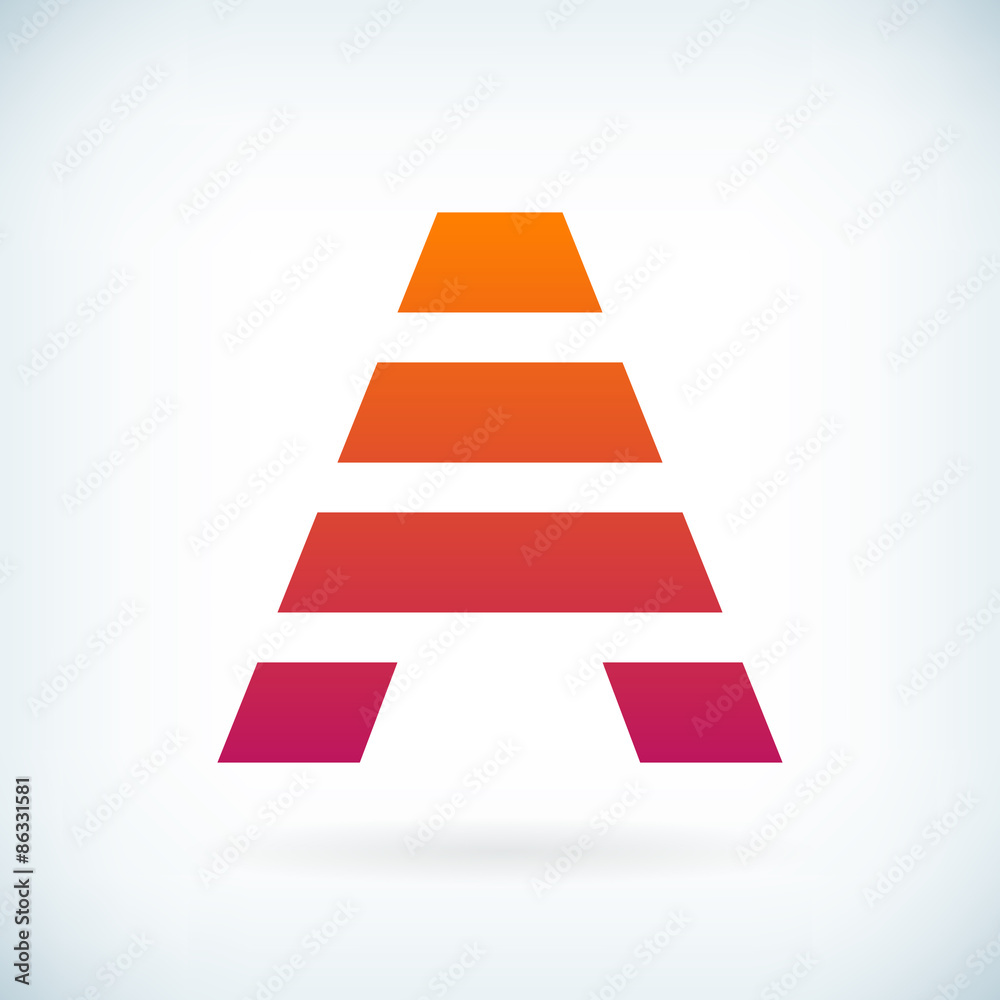 stripes letter A icon design element template stripes letter A icon design element template