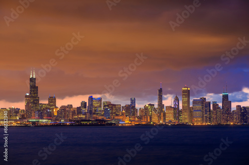 Chicago Skyline at dusk