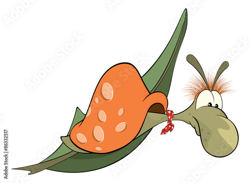 Malicious snail. The monster. Cartoon