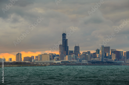 Chicago Skyline at dusk