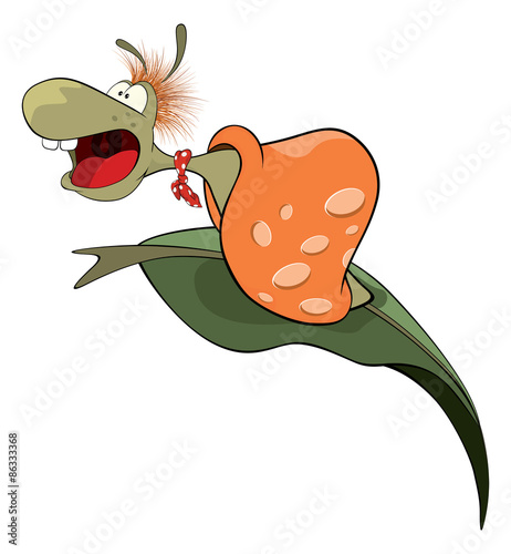Malicious snail. The monster. Cartoon