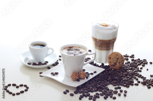 Fototapeta Naklejka Na Ścianę i Meble -  Kaffee, Espresso, Latte Macchiato