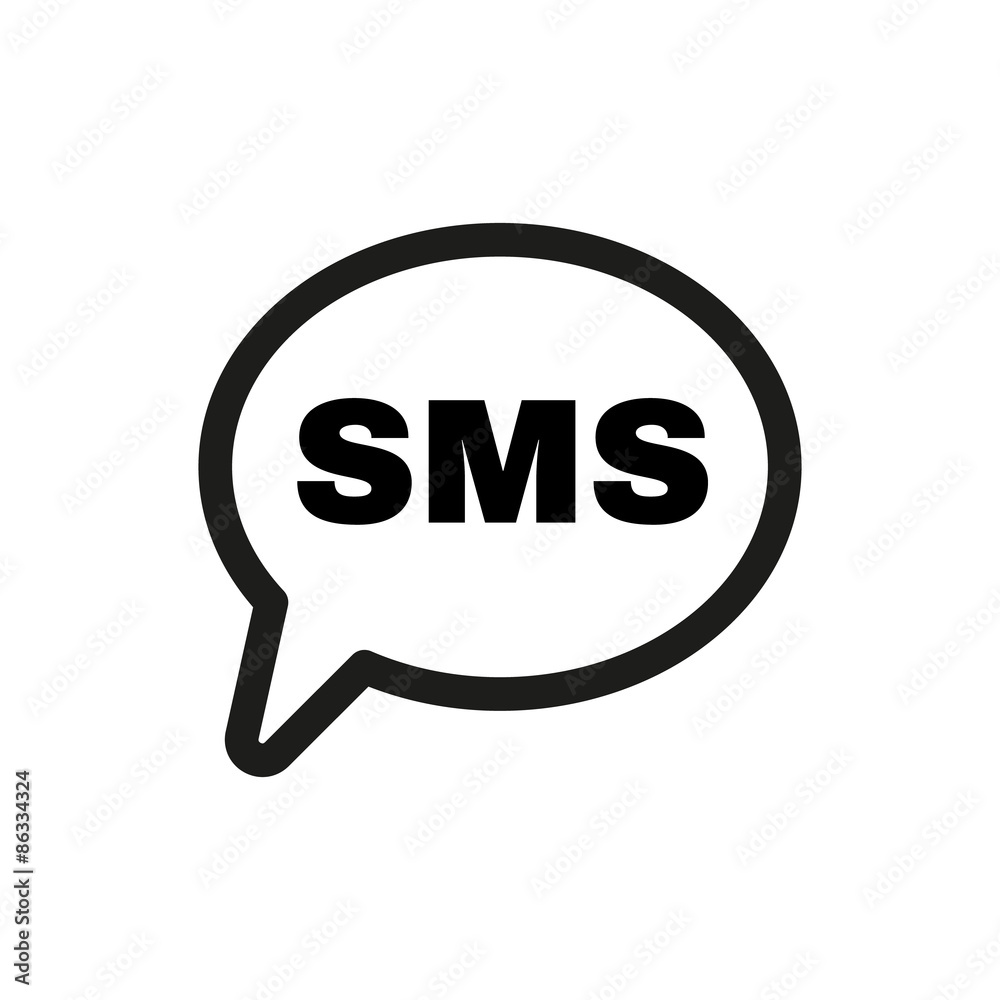 The sms icon. Text message symbol. Flat The sms icon. Text message symbol. Flat