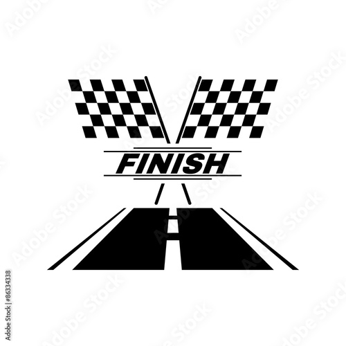 The race flag icon. Finish symbol. Flat