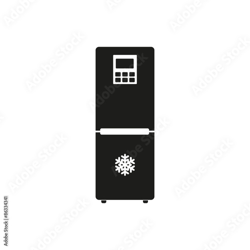 The icebox icon. Fridge and refrigerator symbol. Flat
