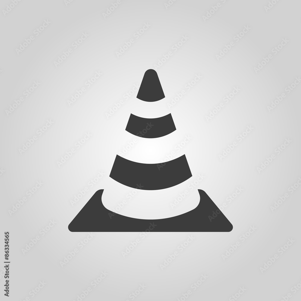 The traffic cone icon. Safety and attention, danger, warning symbol. Flat The traffic cone icon. Safety and attention, danger, warning symbol. Flat