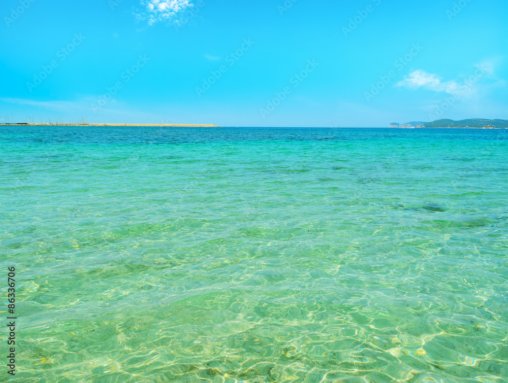 crystal clear water on a sunny day in Alghero