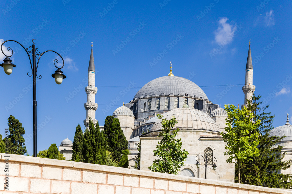 Obraz premium Istanbul, Turkey. Suleymaniye Mosque and mausoleum of royalty