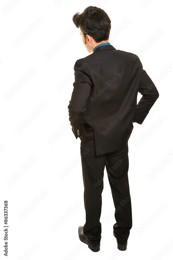 Business man standing from behind Business man standing from behind
