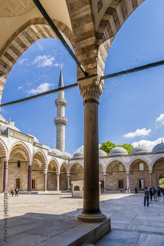 Istanbul, Turkey. Courtyard of Suleymaniye Mosque, 1557