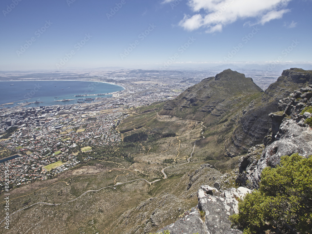 Fototapeta premium View from top of Table Mountain, Cape Town, South Africa