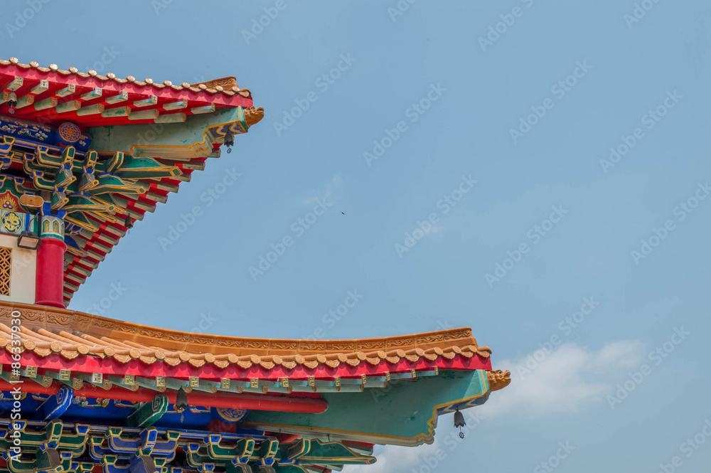 The Chinese Temple with The Sky The Chinese Temple with The Sky