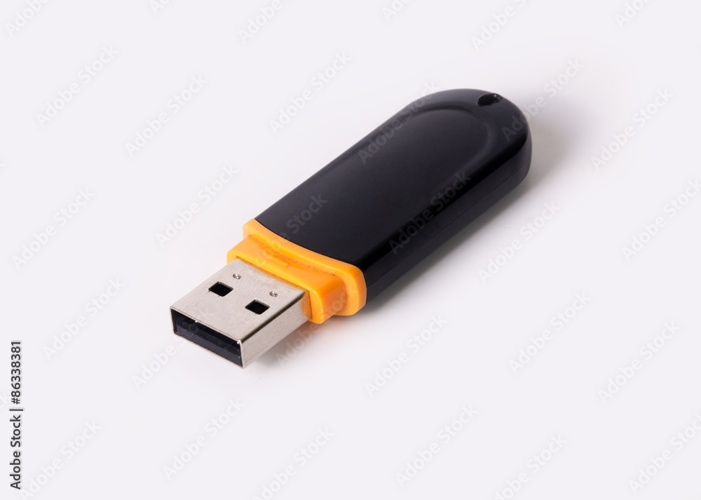 USB flash drive isolated on white background closeup USB flash drive isolated on white background closeup