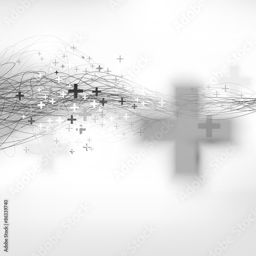 Medic service background with pluses
