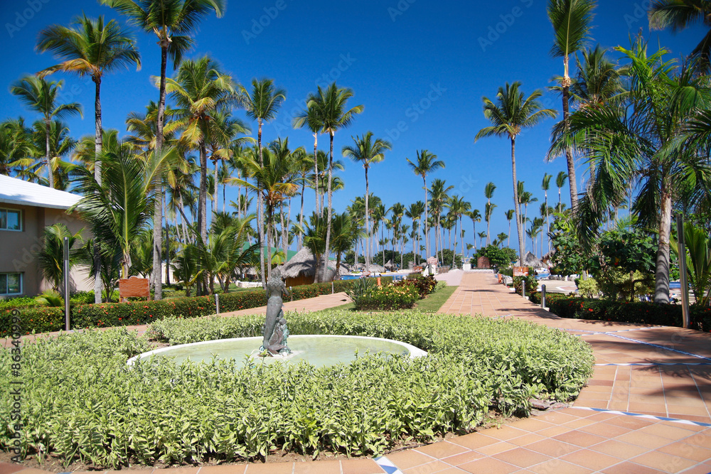 Fototapeta premium Luxury caribbean hotel resort