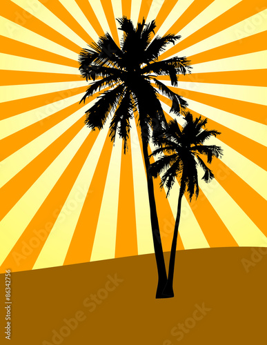 Silhouette of palms #86342756