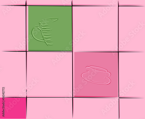 Kitchen wall with ceramic