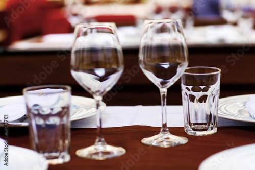 Wallpaper Mural Restaurant table setting glasses background Torontodigital.ca