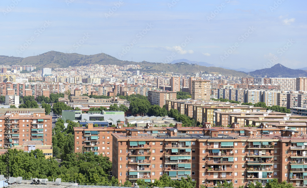 Suburban homes in Barcelona, Spain