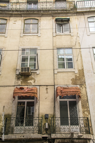 Balconies at front of apartment block