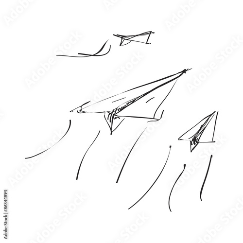 Simple doodle of a paper aeroplane
