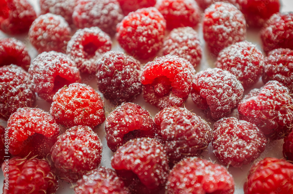 Raspberry berries on a white background Raspberry berries on a white background