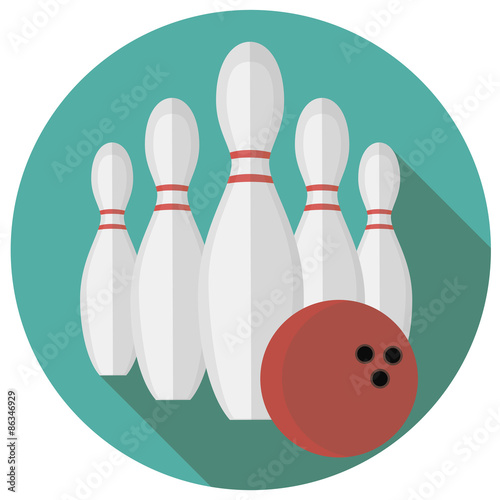 Vector illustration of bowling