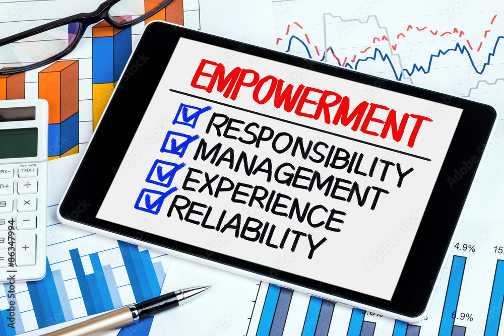 Naklejka premium empowerment concept: responsibility management experience reliab