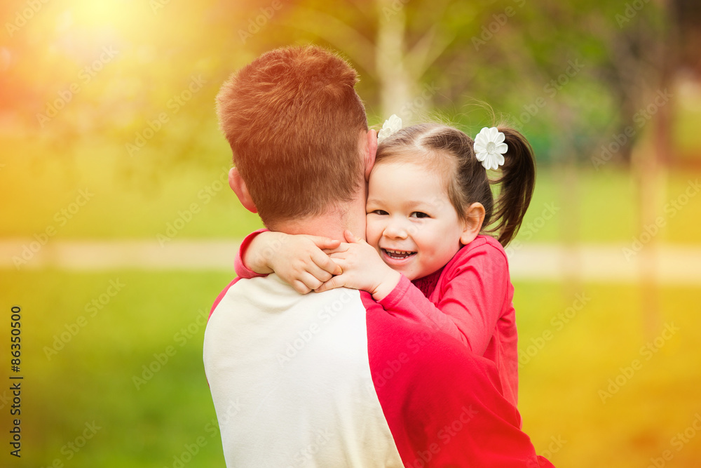 Portrait of happy father and his adorable little daughter Portrait of happy father and his adorable little daughter
