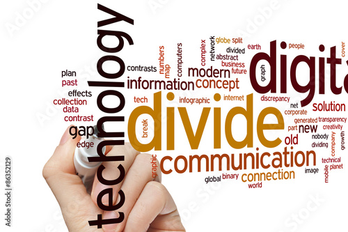 Принти на полотні Digital divide word cloud