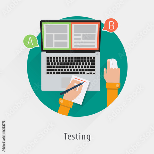 Testing - Flat vector illustration
