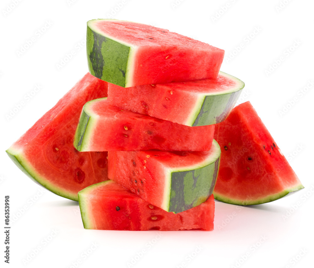 Sliced ripe watermelon isolated on white background cutout Sliced ripe watermelon isolated on white background cutout