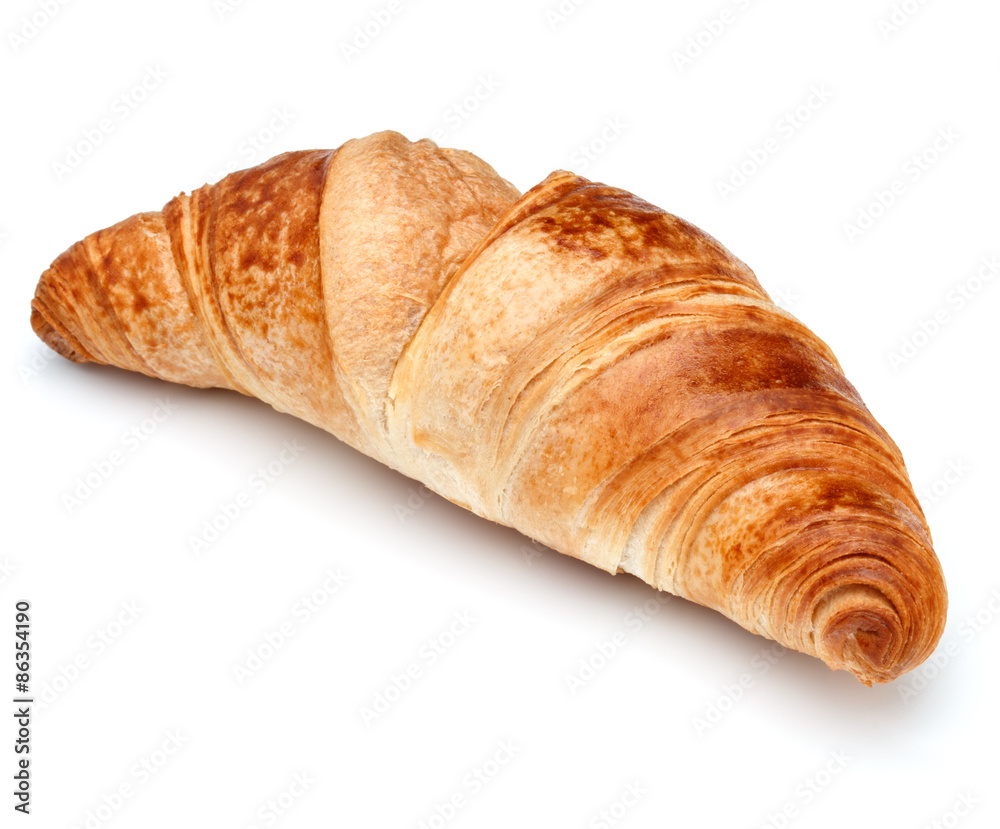 Croissant or  crescent roll isolated on white background cutout