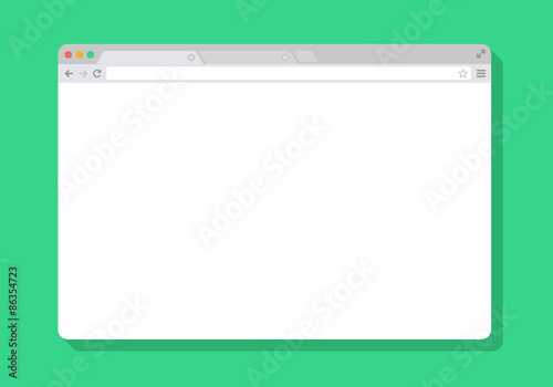 web Simple Browser window white, green background, flat photo