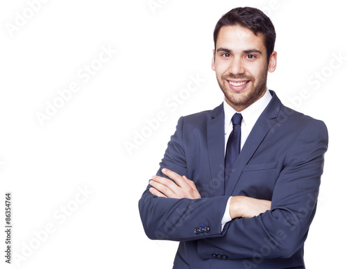 Portrait of a handsome business man, isolated on white backgroun