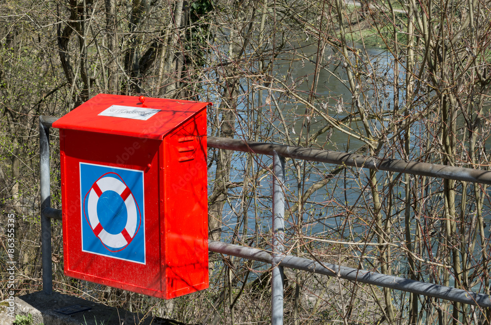 Fototapeta premium Orange Life Belt Box