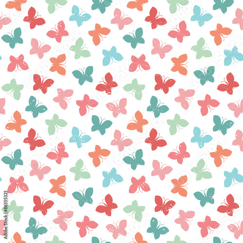 seamless hipster background butterflies bright pastel colors