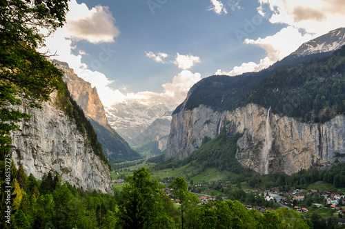 Lauterbrunnen Valley from Wengen Town in Swiss Alps © Donatas Dabravolskas