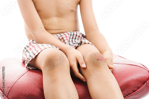 Wound on boy knee