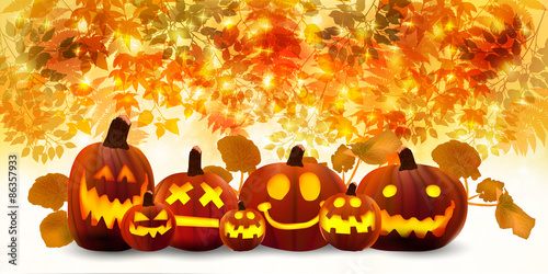 ハロウィン　かぼちゃ　もみじ