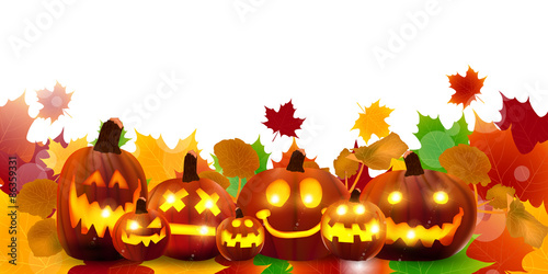 ハロウィン　かぼちゃ　もみじ